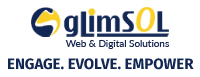 footer logo of glimsol web design company