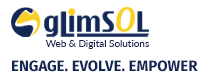 footer logo of glimsol web design company